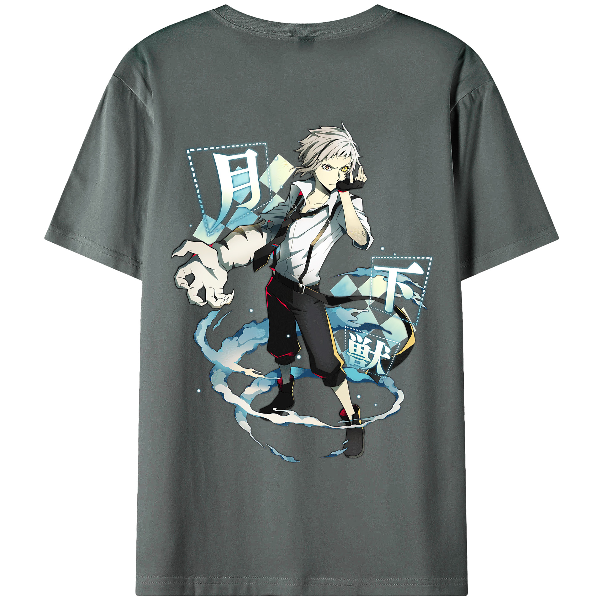 （画像用） 文豪ストレイドッグス Bungo Stray Dogs 綿100％ メンズ半袖Tシャツ（バックプリント） 通気性